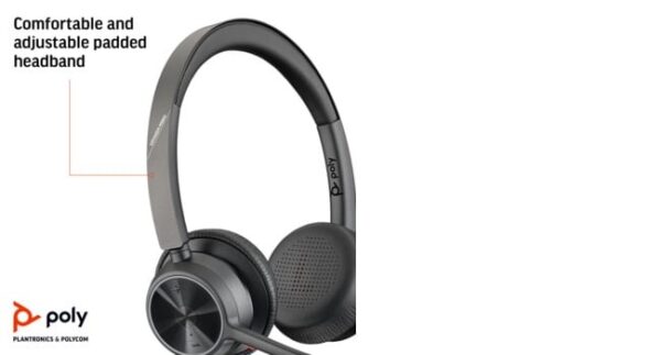 Poly Voyager 4320 MS Teams Belaidės ausinės, Bluetooth, USB-A, +BT700 dongle, Juoda - Image 21