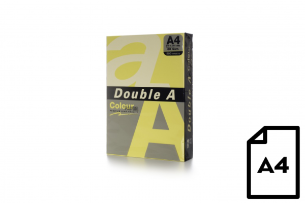 Spalvotas popierius Double A, 80g, A4, 500 lapų, Butter - Image 3