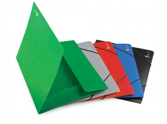 1 Aplankas su gumelėmis Forpus Premier, A4, plastikinis, talpa 150 lapų, žalias - Image 1