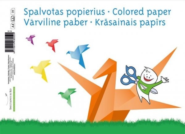 1 Popierius, spalvotas SMLT, A4, 80 g, vienpusis, 8 lapai, klijuotas - Image 1