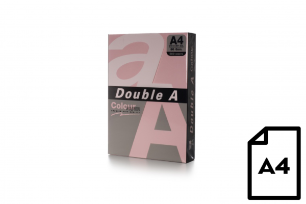 Spalvotas popierius Double A, 80g, A4, 500 lapų, Pink - Image 3
