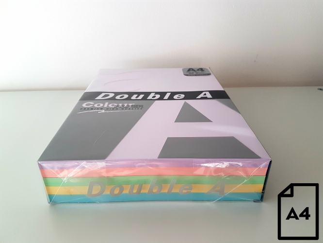 1 Spalvotas popierius Double A, 80g, A4, 500 lapų, Rainbow 3, 5 spalvų - Image 1