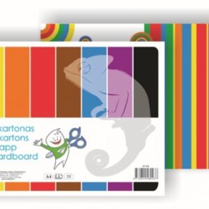 Kartonas SMLT, A4, 190 g, spalvotas, 8 lapai , vienpusis
