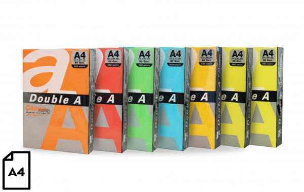 Spalvotas popierius Double A, 80g, A4, 100 lapų, Rainbow 5, 5 spalvų - Image 2