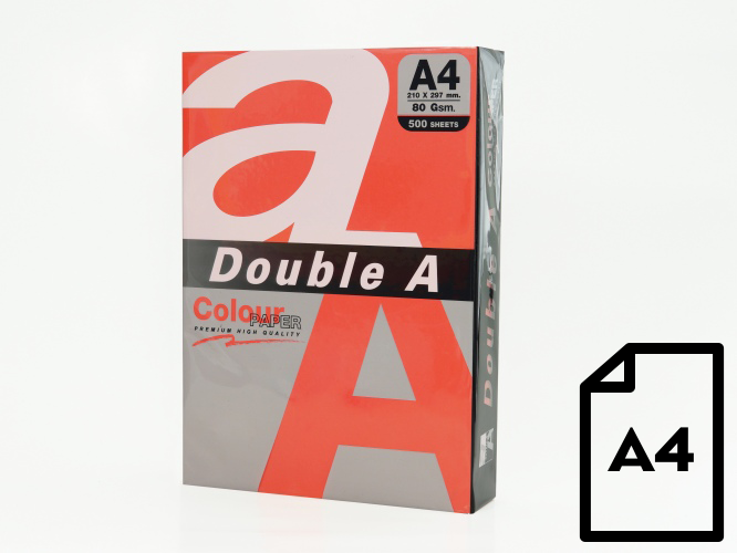 1 Spalvotas popierius Double A, 80g, A4, 500 lapų, Red - Image 1