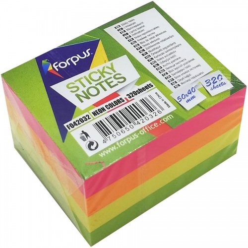 1 Lipnūs lapeliai Forpus, Neon, 50x40mm, spalvoti, kubas (1x320) - Image 1