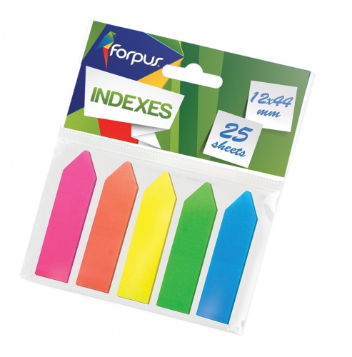 1 Indeksai Forpus, 12x44mm, spalvoti, plastikiniai, strėlytės (5x25) - Image 1