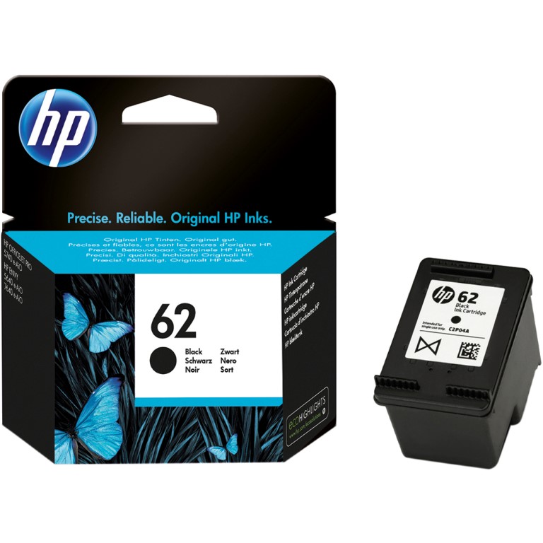 162HPC2P04AE Kasetė HP No.62 (C2P04AE) BK 200psl. OEM - Image 1
