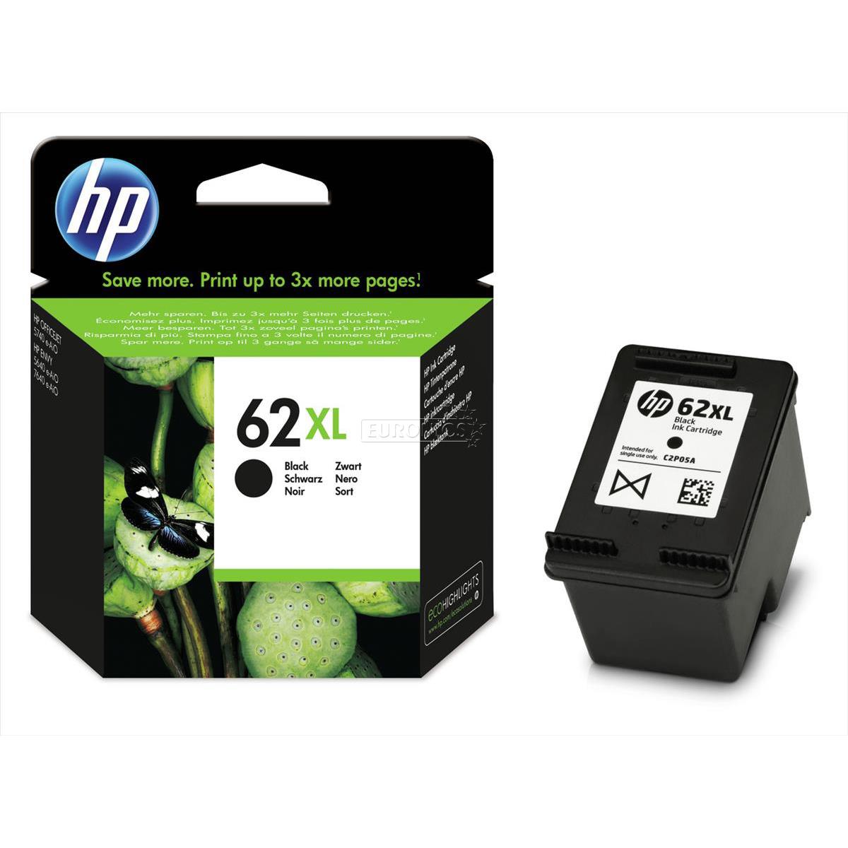 162HPC2P05AE Kasetė HP No.62XL (C2P05AE) BK 600psl OEM - Image 1
