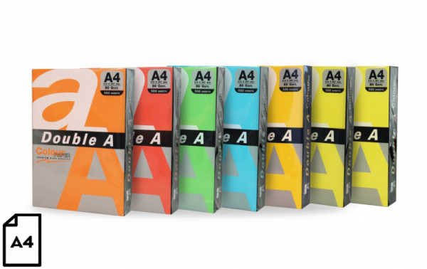 Spalvotas popierius Double A, 80g, A4, 500 lapų, Rainbow 5, 5 spalvų - Image 2