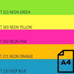 Spalvotas Neon popierius Double A, 75g, A4, 100 lapų, Rainbow 4, 5 Neon spalvų