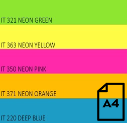 2 Spalvotas Neon popierius Double A, 75g, A4, 100 lapų, Rainbow 4, 5 Neon spalvų - Image 1