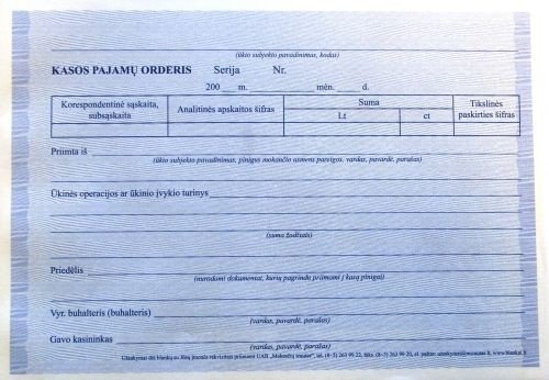 28 Kasos pajamų orderis, A5 (2x50) 0720-008 - Image 1