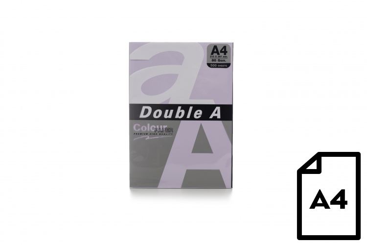 3 Spalvotas popierius Double A, 80g, A4, 500 lapų, Levender - Image 1