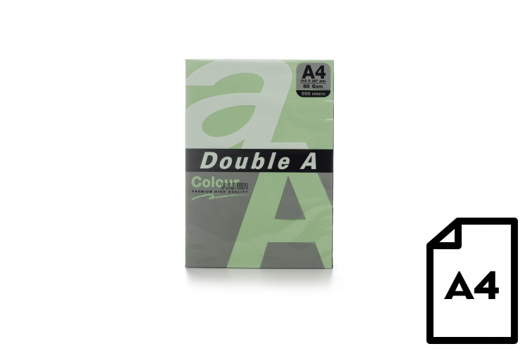 3 Spalvotas popierius Double A, 80g, A4, 500 lapų, Emerald - Image 1