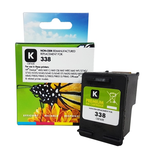 338_k_box_and_cart Neoriginali Static Control HP 338 (C8765EE), juoda kasetė - Image 1