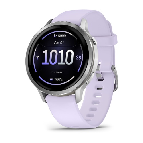 3aabb676-884b-492d-b2c2-fafff831dfd7 Garmin Venu 4 Išmanusis laikrodis 41 mm Silver / Periwinkle Silicone Band - Image 1