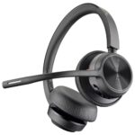 Poly Voyager 4320 UC Stereo Belaidės ausinės, Bluetooth, USB-A, +BT700 dongle,+Charging Stand, Juoda