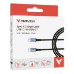 Verbatim 31845 Sync & Charge Kabelis USB-C į USB-C 60W 480Mbps 120cm, Pilka/Juoda - Image 4