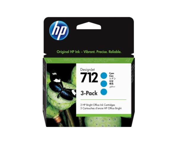 HP 712 3-pack (3ED77A) Rašalinė kasetė, Žydra - Image 2
