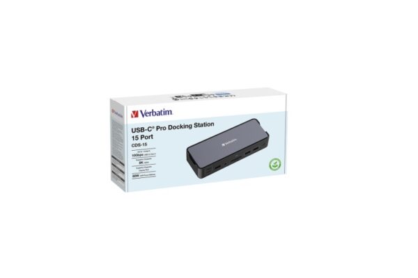 Verbatim 32171 CDS-15 USB-C Pro Jungčių stotelė 15 Ports, Pilka/Juoda - Image 5