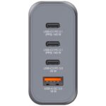 Verbatim 32203 GaN Įkroviklis 140W 4-Port, USB-A/USB-C, EU/UK/US Plug, Pilka/Juoda - Image 2