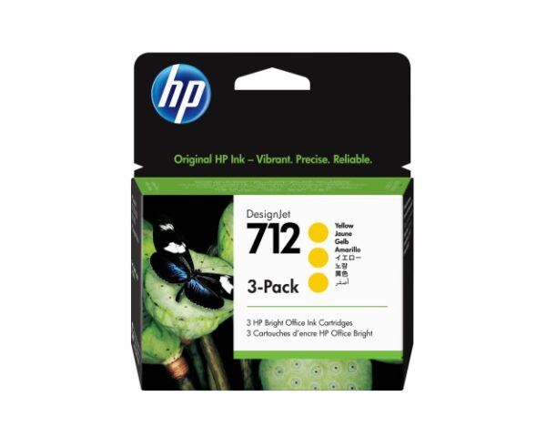 HP 712 3-pack (3ED79A) Rašalinė kasetė, Geltona - Image 2