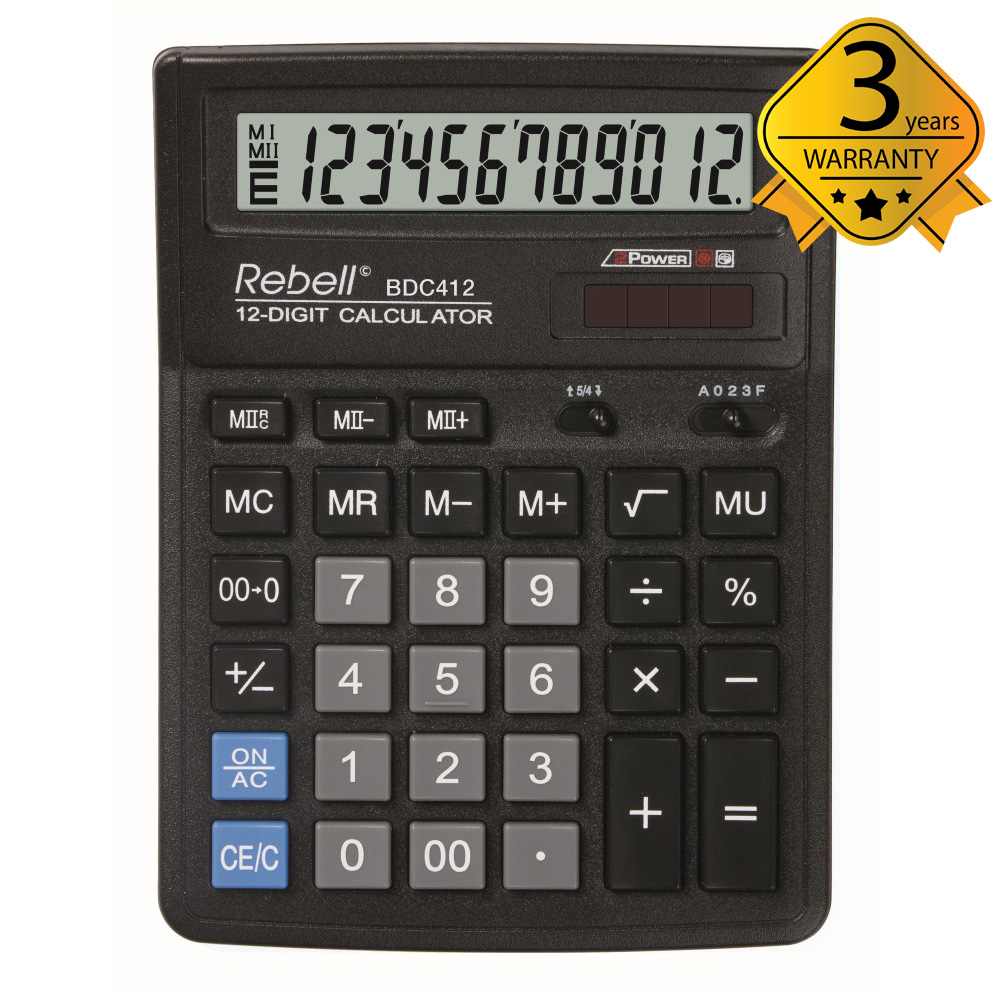 Calculator_Desktop_Rebell_BDC412_1 Skaičiuotuvas stalinis Rebell BDC412 - Image 1