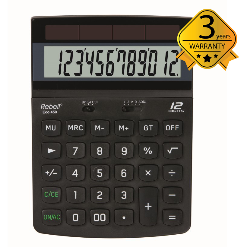 Calculator_Desktop_Rebell_ECO450_1 Skaičiuotuvas stalinis Rebell ECO450 - Image 1