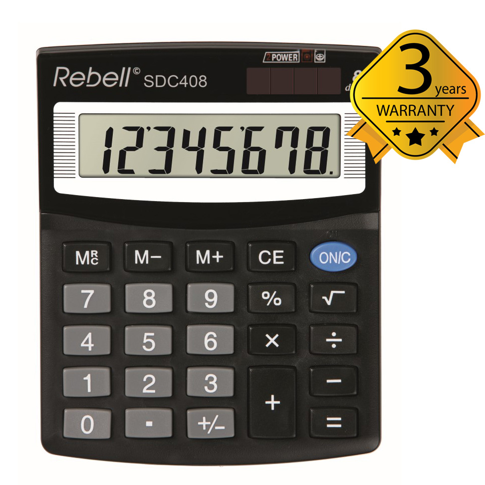 Calculator_Semi_Desktop_Rebell_SDC408_1 Skaičiuotuvas mažas stalinis Rebell SDC408 - Image 1