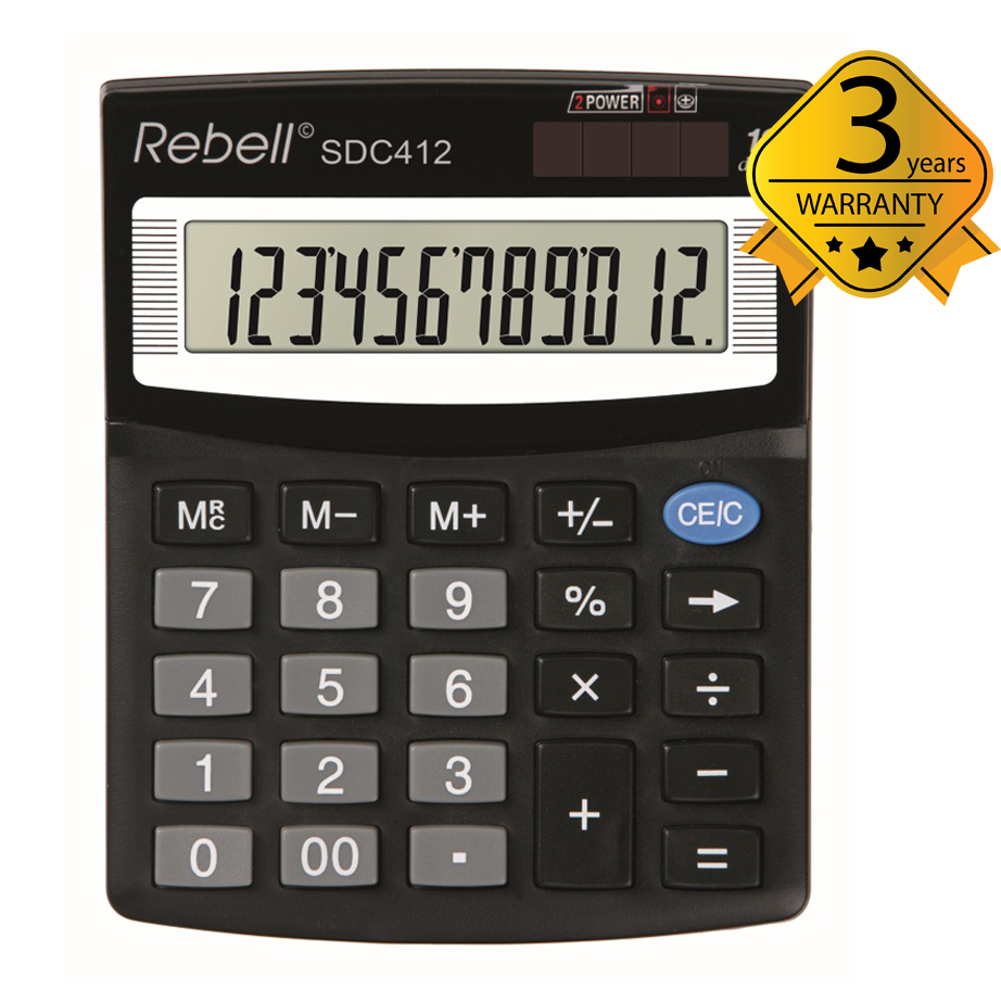 Calculator_Semi_Desktop_Rebell_SDC412_1 Skaičiuotuvas mažas stalinis Rebell SDC412 - Image 1