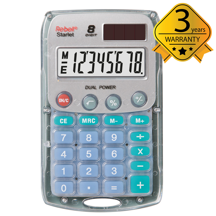 Calculator_pocket_Rebell_STARLET_BX_1 Skaičiuotuvas kišeninis Rebell STARLET transparent BX - Image 1