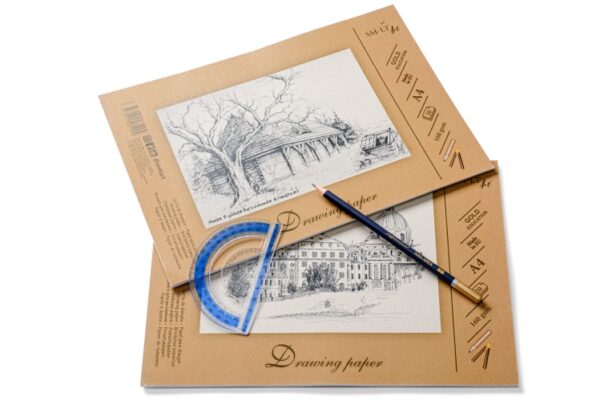 Braižybos ir piešimo popierius SMLT A4, 160 g/m2, 20 lapų, klijuotas - Image 3
