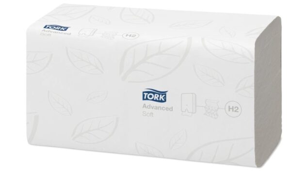Lapelinis rankšluostinis popierius Tork Xpress Multifold Soft H2, 2sl., 180lap., 25,5x21,2cm, 21 vnt - Image 2
