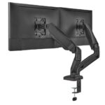 Up Up Premium Dual-Screen Monitoriaus laikiklis 17-32'', VESA 75x75, 100x100, Matinė juoda