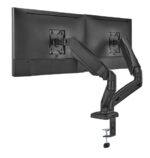 Up Up Premium Dual-Screen Monitoriaus laikiklis 17-32'', VESA 75x75, 100x100, Matinė juoda