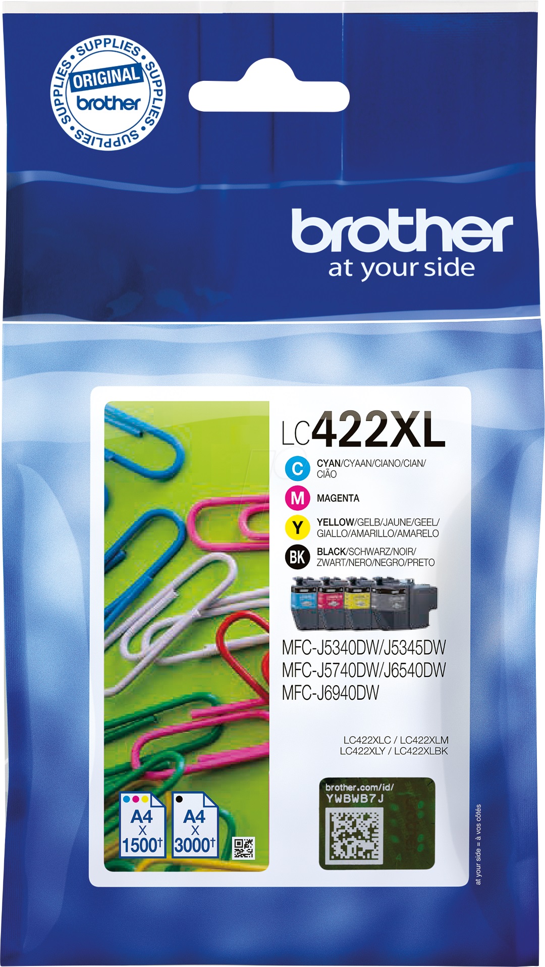 Ink_Cartridge_Brother_LC422XLVAL_CMYK_OEM Kasetė Brother LC422XLVAL CMYK 3K OEM - Image 1