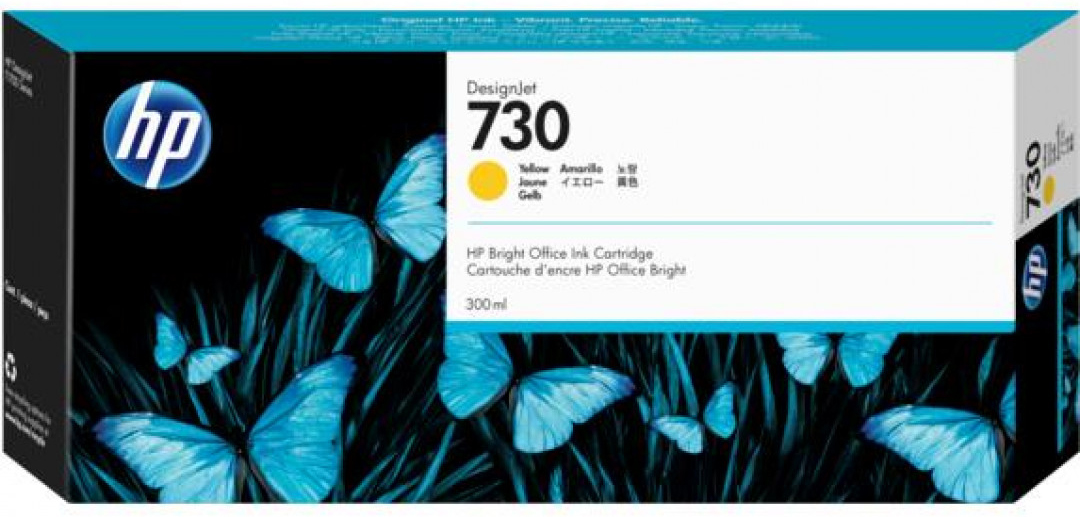 Ink_cartridge_HP_No730_P2V70A_YL_OEM Kasetė HP No.730 (P2V70A) YL 300ml OEM - Image 1
