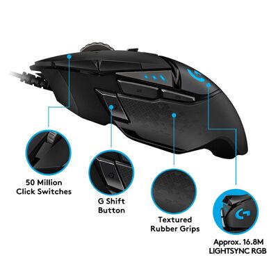 Mouse_Logitech_G502_wired_USB_BK Pelė Logitech G502 žaidimų laidinė USB BK - Image 1