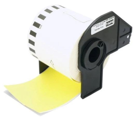 Ribbon_Brother_DK22606_COMPATIBLE Juostelė Brother DK22606 62mm x 15.24m juoda/geltona NAUJA - Image 1