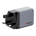 Verbatim 32201 GaN Įkroviklis 65W 3-Port, USB-A/USB-C, EU/UK/US Plug, Pilka/Juoda - Image 6