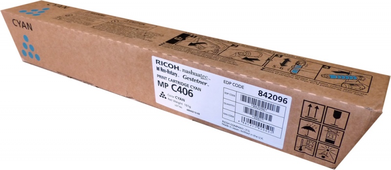 a Ricoh MP C406 (842096) Lazerinė kasetė, Žydra - Image 1