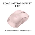 Logitech M240 Silent Belaidė pelė, Bluetooth, Rose - Image 4