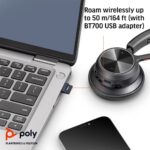 Poly Voyager 4320 MS Teams Belaidės ausinės, Bluetooth, USB-A, +BT700 dongle, Juoda - Image 11