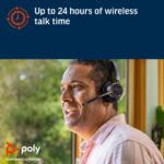 Poly Voyager 4320 UC Stereo Belaidės ausinės, Bluetooth, USB-A, +BT700 dongle,+Charging Stand, Juoda - Image 7