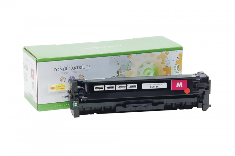 ce413a_box_and_cart Neoriginali Static Control HP 305A (CE413A), purpurinė kasetė - Image 1
