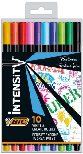 cel1011727 Bic Rašiklių rinkinys FineLiners Intensity Fine 0.4 mm, 10 spalvų rinkinys CEL1011727 - Image 1
