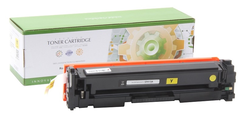 cf412a_box_and_cart Neoriginali Static Control HP (CF412A) / Canon CRG 046, geltona kasetė - Image 1