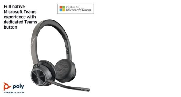 Poly Voyager 4320 MS Teams Belaidės ausinės, Bluetooth, USB-A, +BT700 dongle, Juoda - Image 22