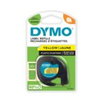 Dymo (S0721620) LetraTag Plastikinė etikečių juostelė, 12mm x 4m, Black on Yellow - Image 2